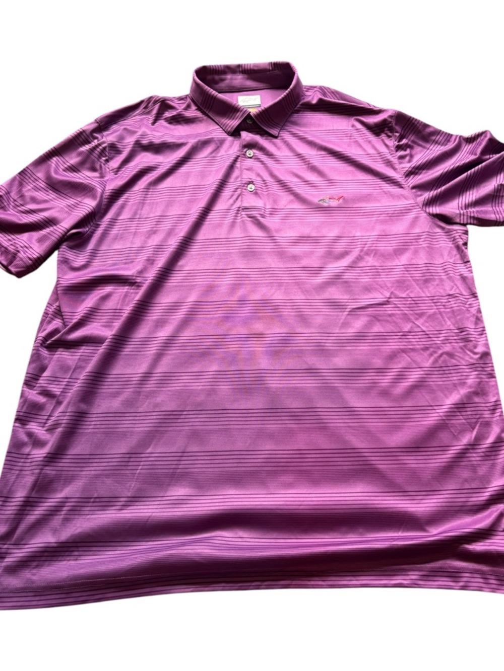 Greg Norman Collection Men's Purple Striped Performance Polo